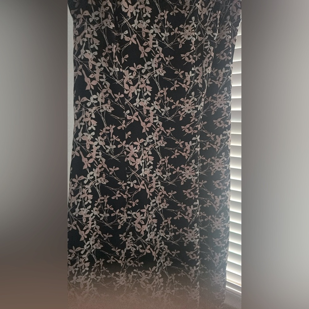 Danny & Nicole Black Dress with Pink and White Floral Pattern